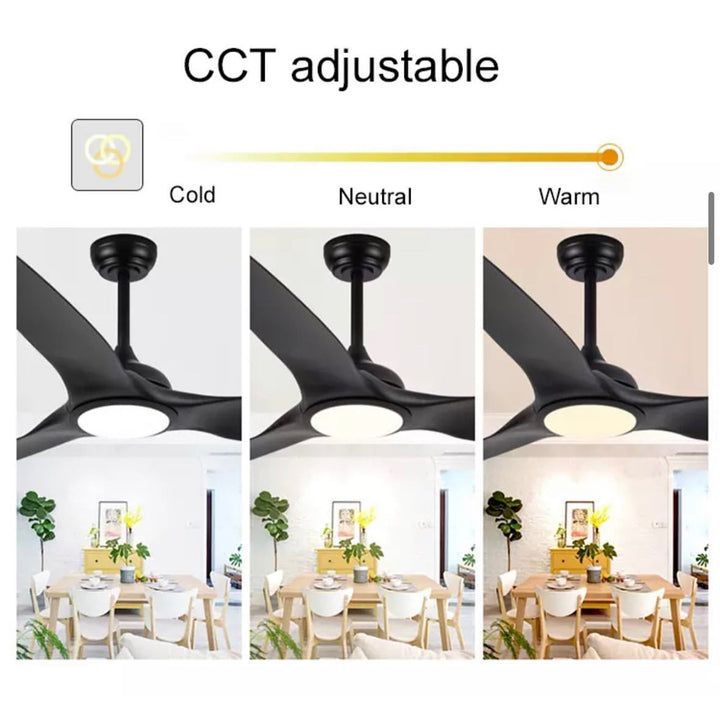 Reversible Ceiling Fan with LED Light - Black