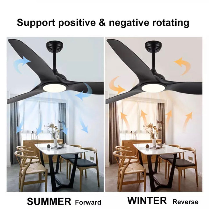 Reversible Ceiling Fan with LED Light - Black