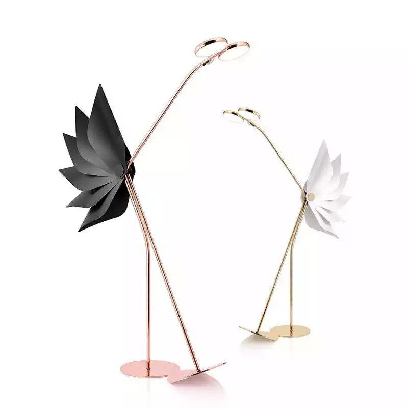 Modern Artistic Floor Lamp with Gold Base and White Petal Shade