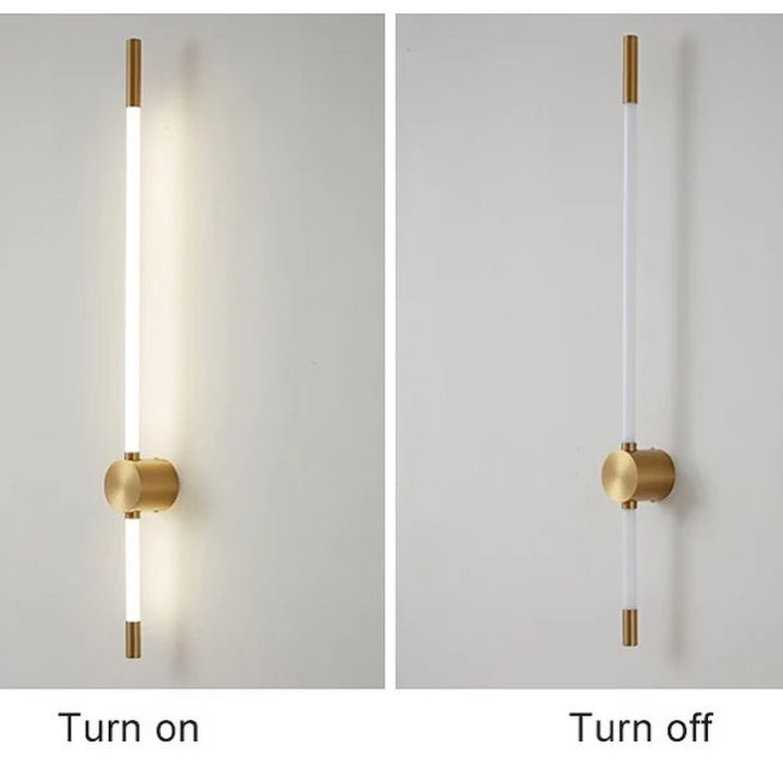 Modern Vertical LED Wall Light with Gold Finish