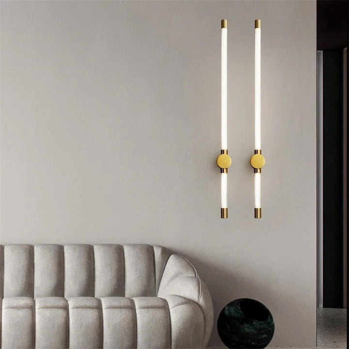 Modern Vertical LED Wall Light with Gold Finish