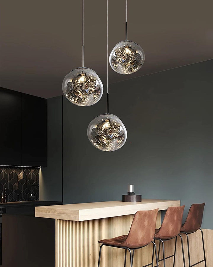 Modern Glass Pendant Light Trio for Kitchen