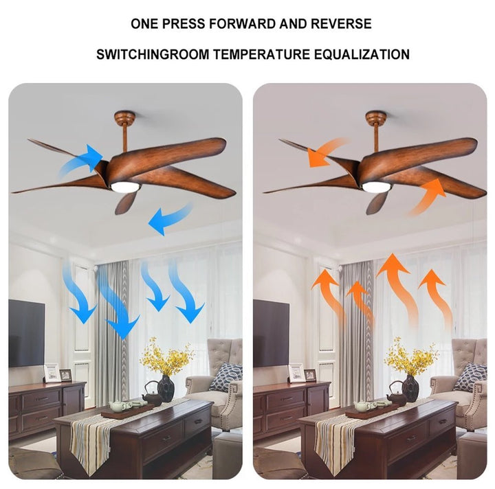 Modern Wooden Ceiling Fan with Light