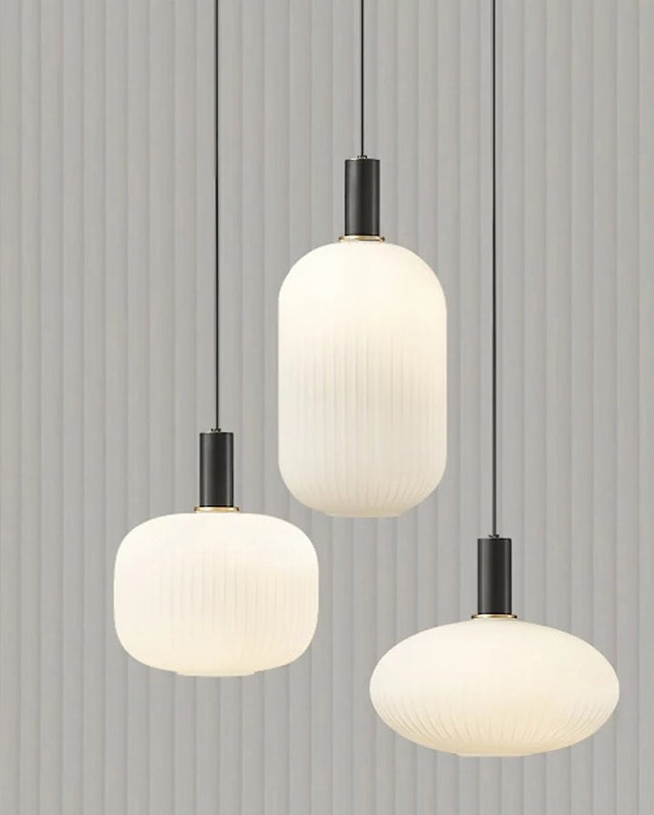 Elegant Frosted Glass Pendant Light Trio