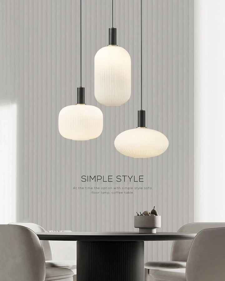 Elegant Frosted Glass Pendant Light Trio