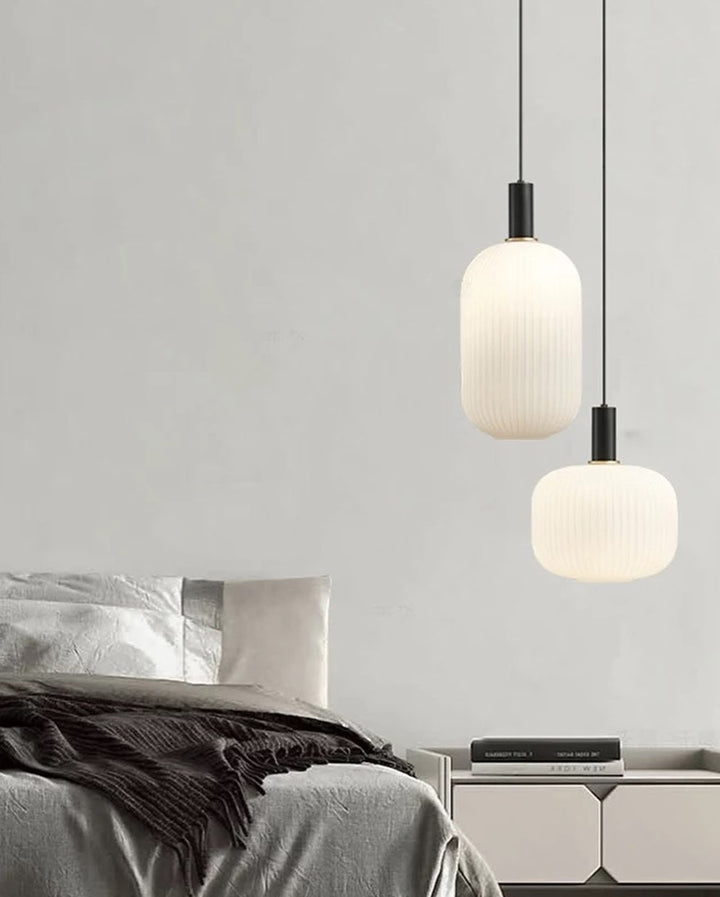 Elegant Frosted Glass Pendant Light Trio