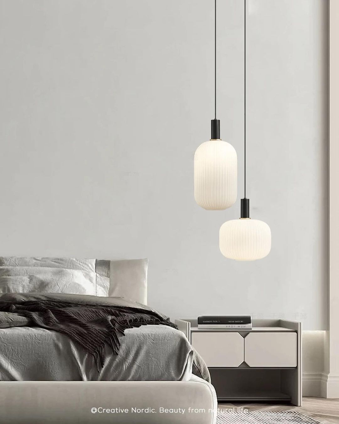 Elegant Frosted Glass Pendant Light Trio