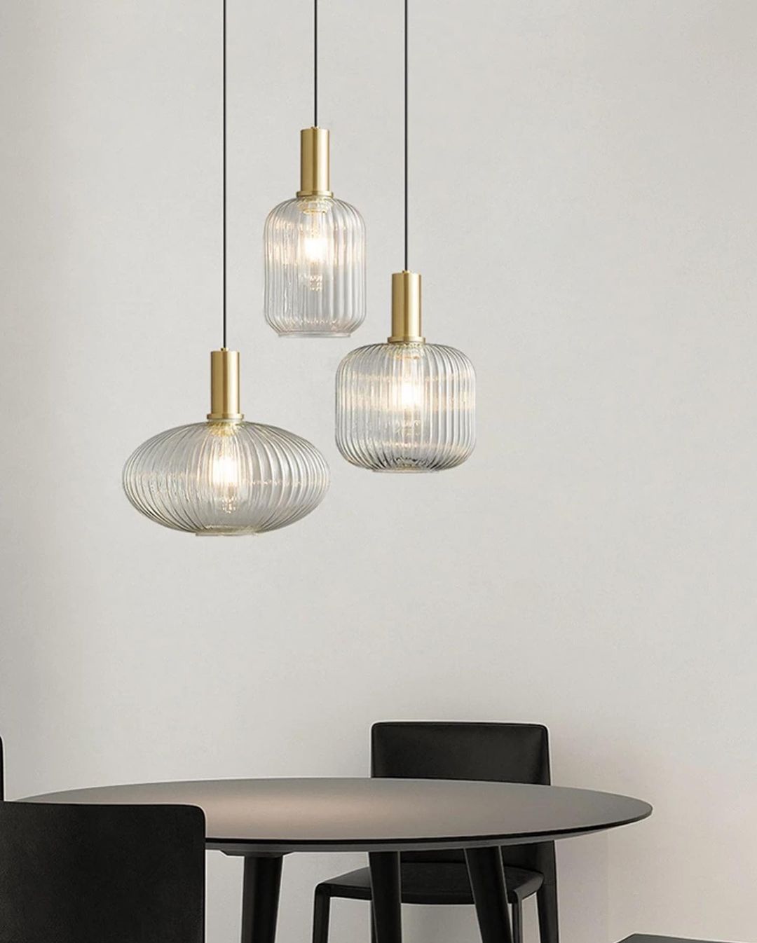 Elegant Frosted Glass Pendant Light Trio