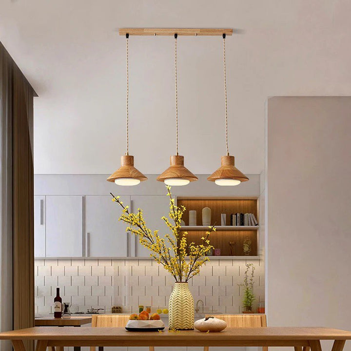 Rustic Wooden Pendant Light for Kitchen