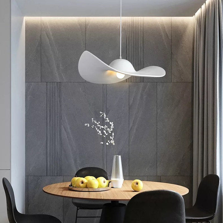 Modern Black and White Curved Pendant Light