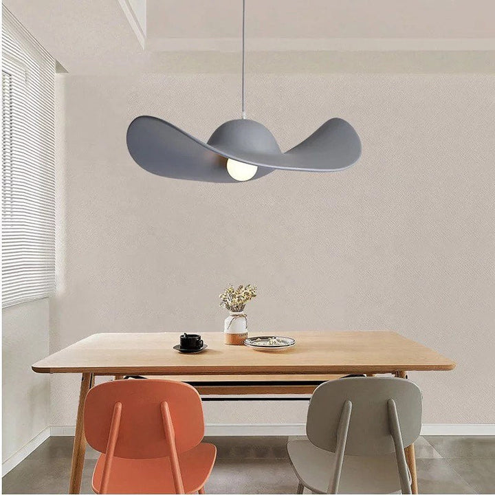 Modern Black and White Curved Pendant Light