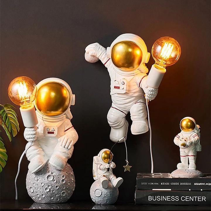 Astronaut Sculpture Lamp on Moon