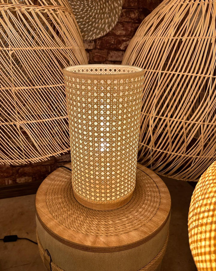 Bohemian Rattan Table Lamp