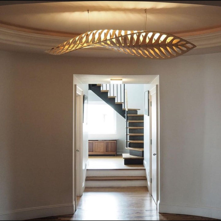 Wooden Leaf Pendant Light