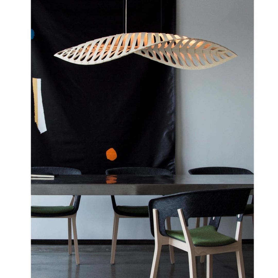 Wooden Leaf Pendant Light