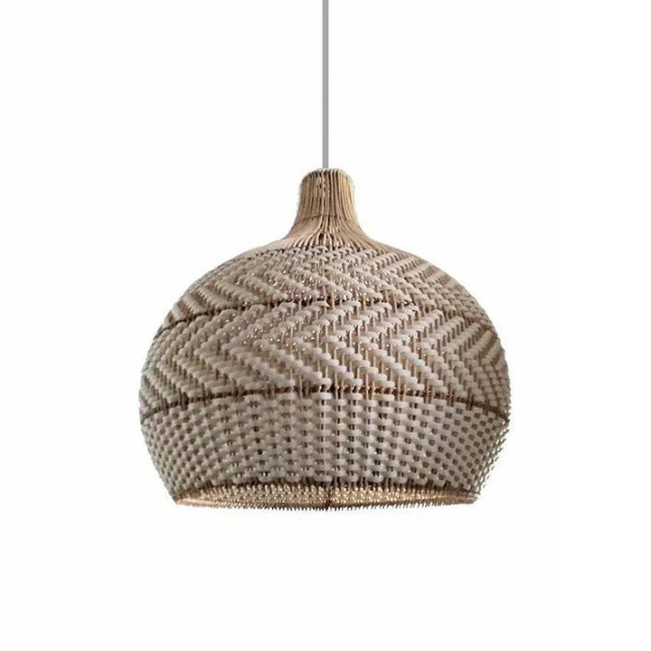 Rustic Woven Pattern Pendant Light with Natural Texture