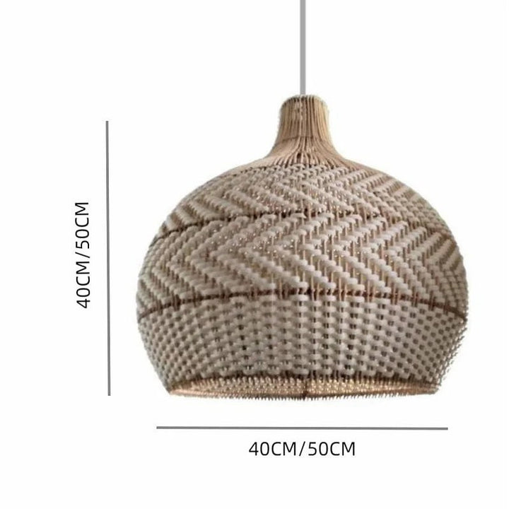 Rustic Woven Pattern Pendant Light with Natural Texture