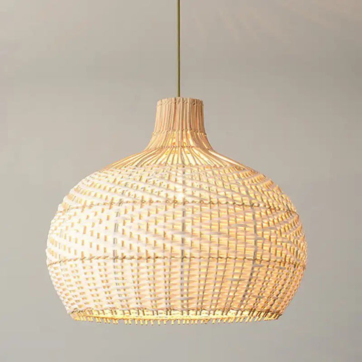 Rustic Woven Pattern Pendant Light with Natural Texture