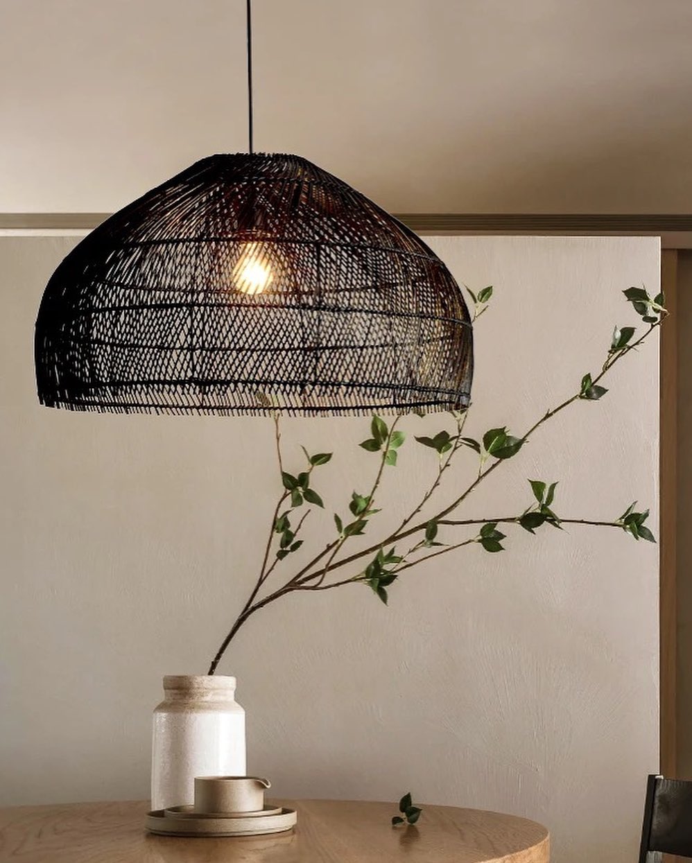 Black Wicker Pendant Light