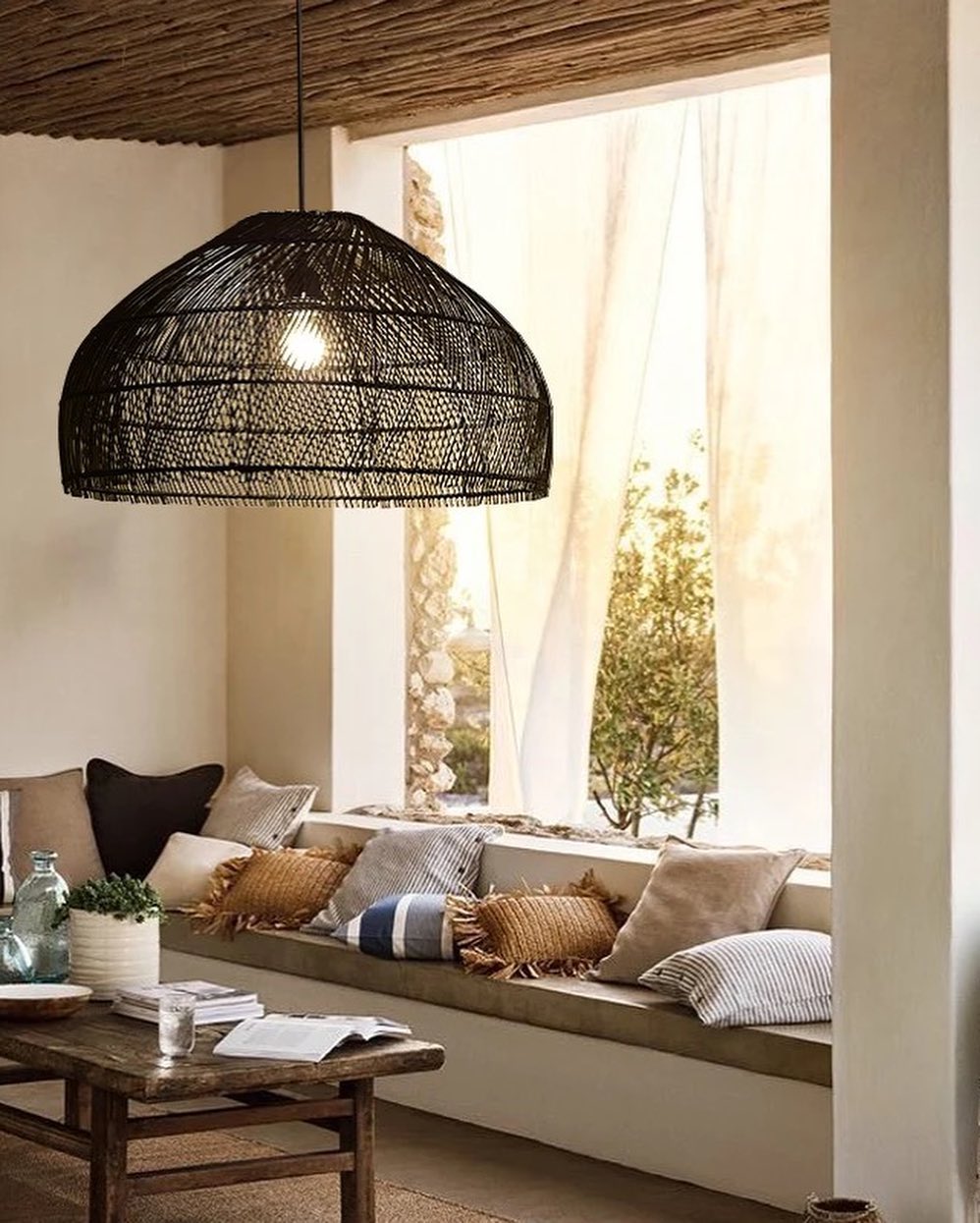 Black Wicker Pendant Light