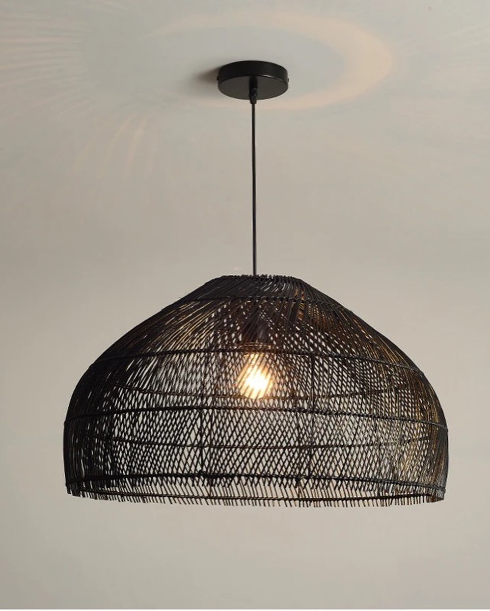 Black Wicker Pendant Light