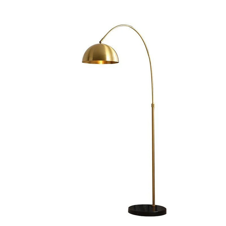 Modern Arched Floor Lamp with Brass Finish