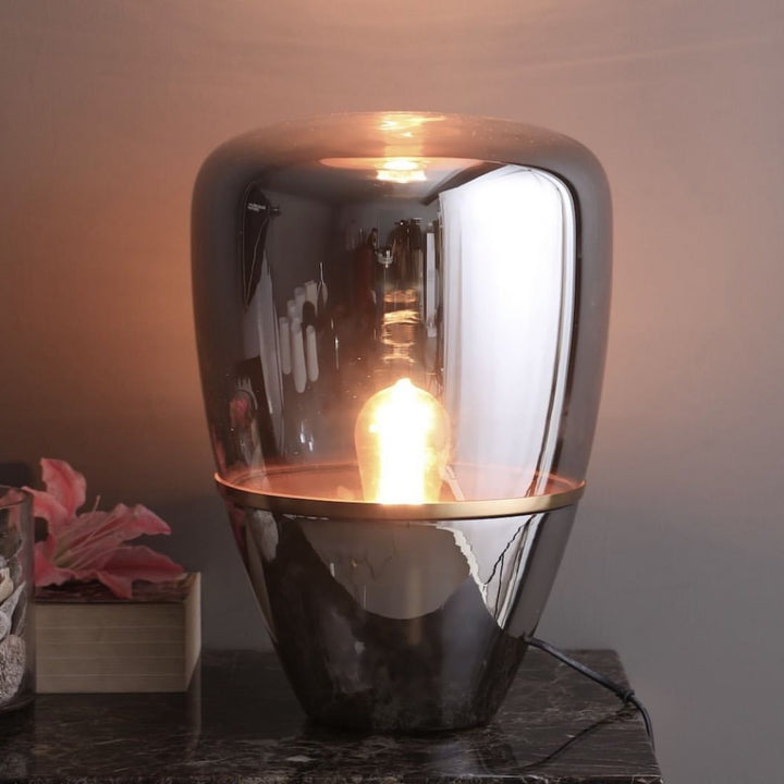 Smokey Glass Table Lamp