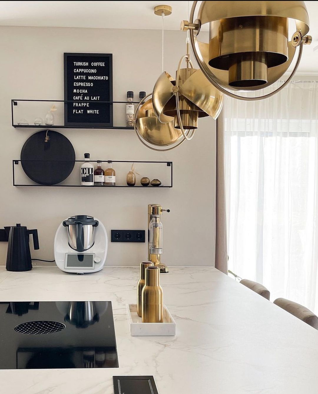 Modern Brass Pendant Light for Kitchen Island