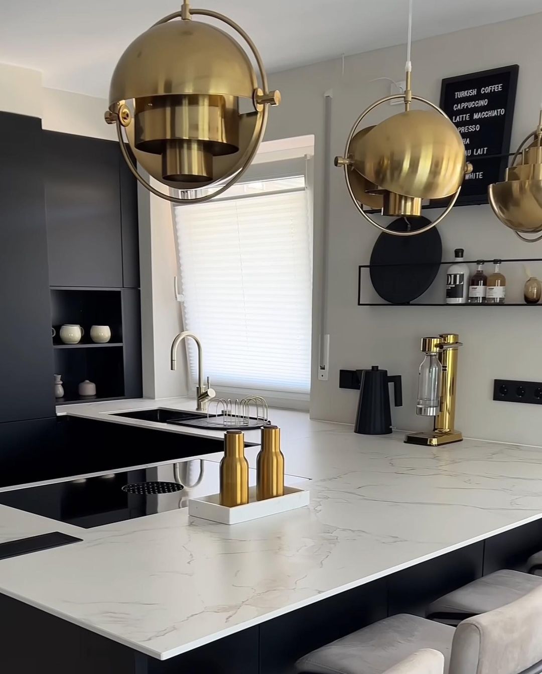 Modern Brass Pendant Light for Kitchen Island