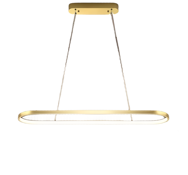 Golden LED Oval Pendant Light