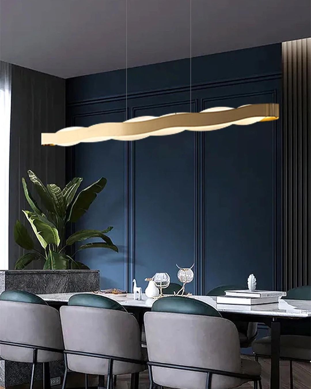 Wave Gold Pendant Light