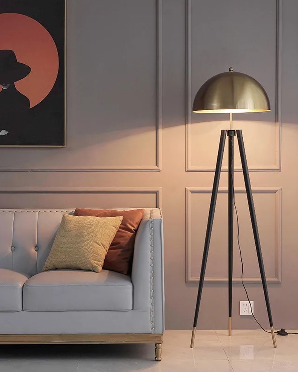 Elegant Tripod Floor Lamp