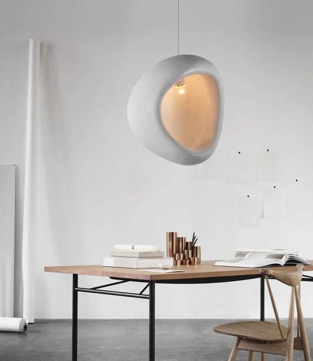 Abstract White Ceramic Pendant Light