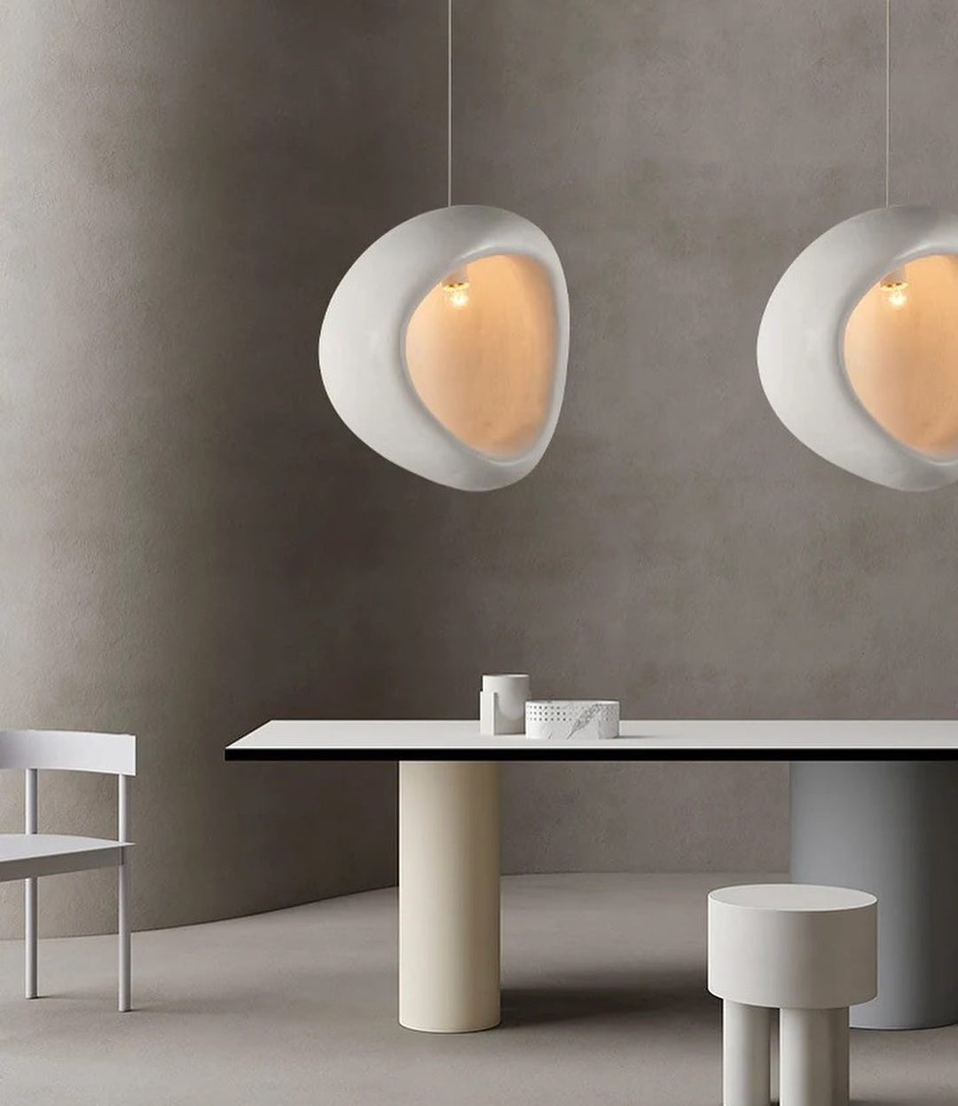 Abstract White Ceramic Pendant Light