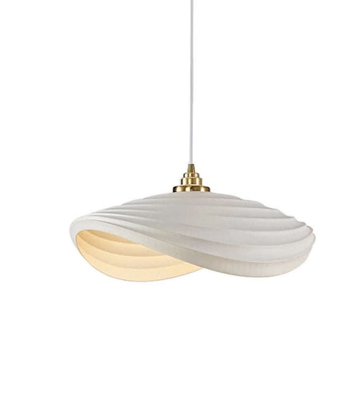 Modern Sculptural Pendant Light with White Wave Design