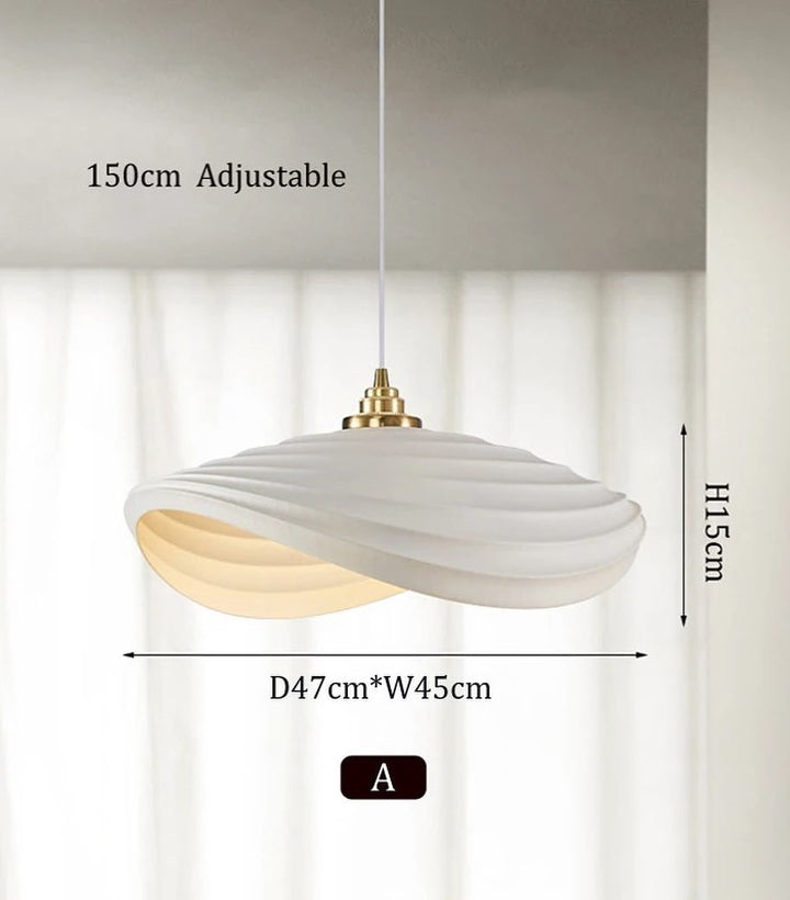 Modern Sculptural Pendant Light with White Wave Design