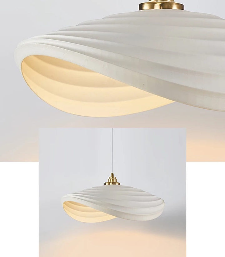 Modern Sculptural Pendant Light with White Wave Design