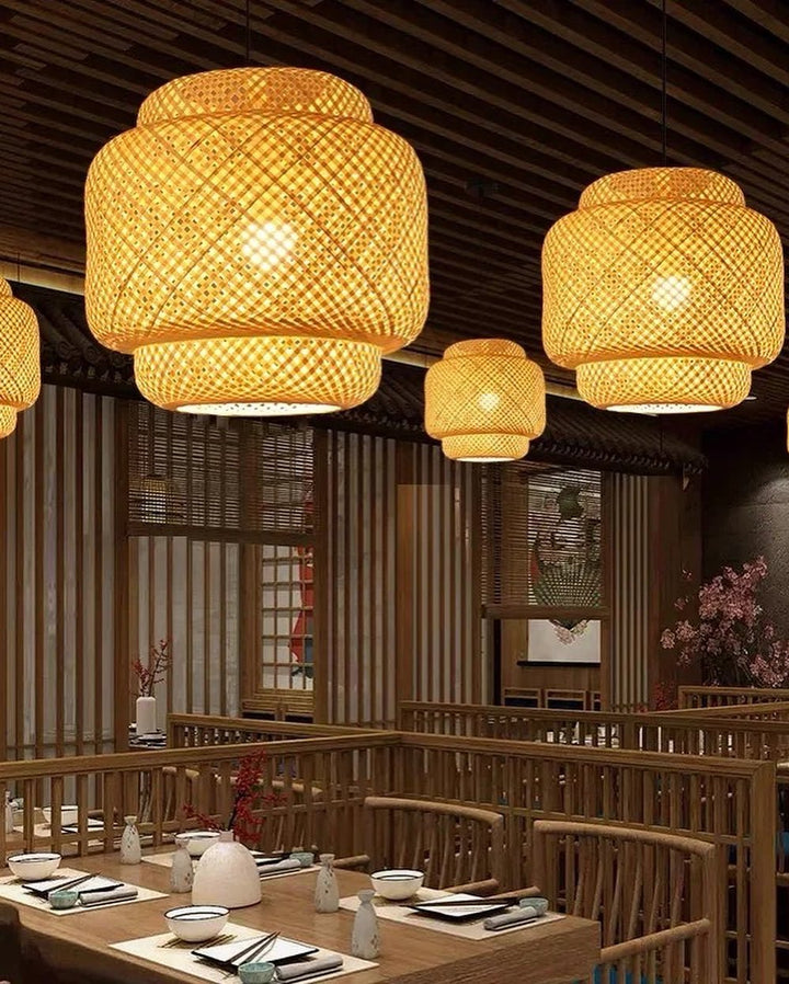 Natural Rattan Dining Lights