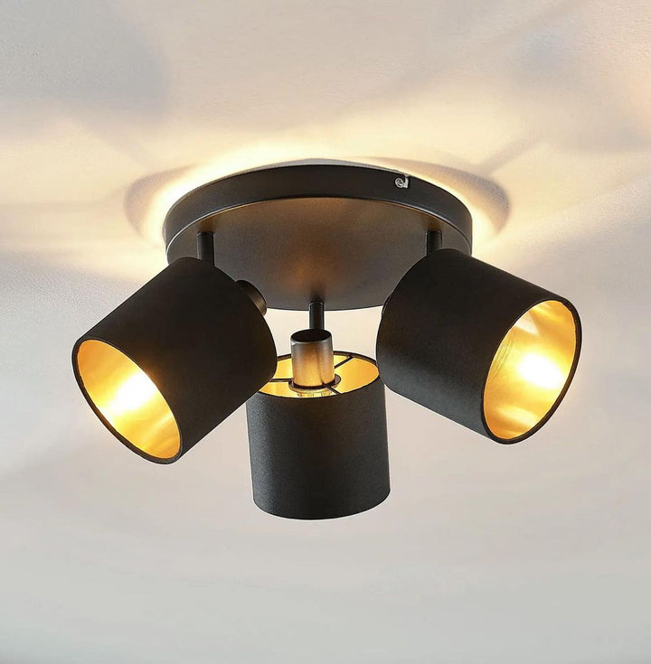 Modern Black Ceiling Light with Three Adjustable Heads