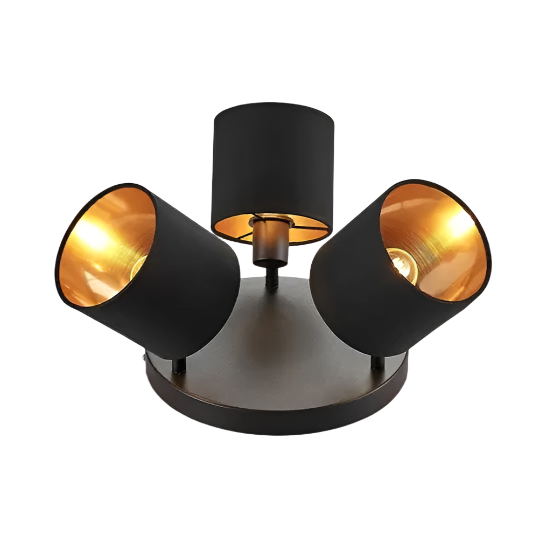 Modern Black Ceiling Light with Three Adjustable Heads