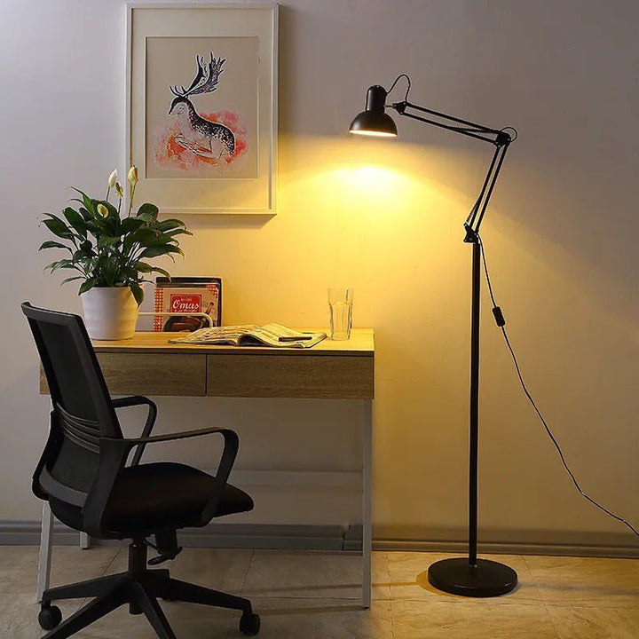 Adjustable Task Floor Lamp with Black Finish