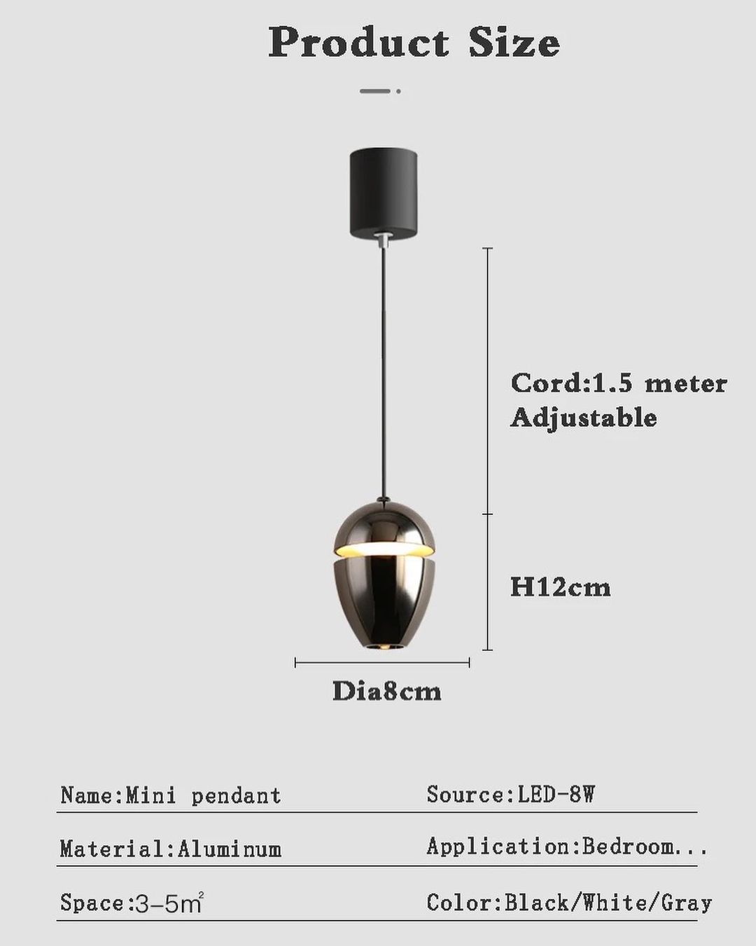 Elegant Bedside Pendant Light