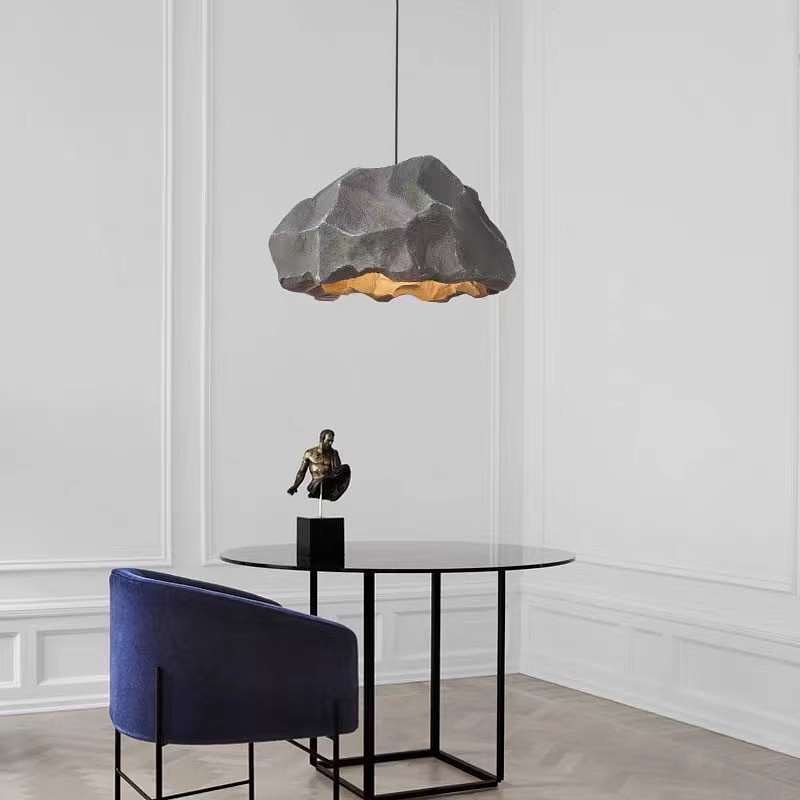 Rock-inspired Pendant Light with Natural Textures