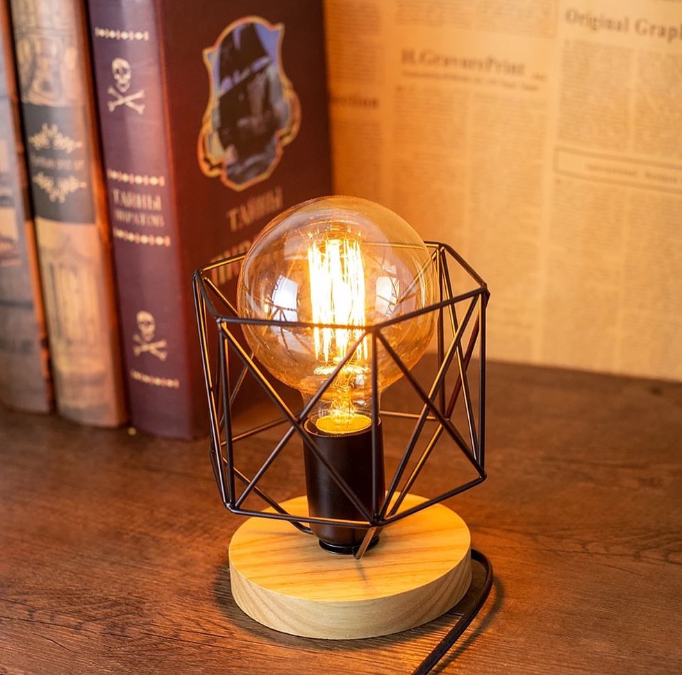 Industrial Cage Table Lamp