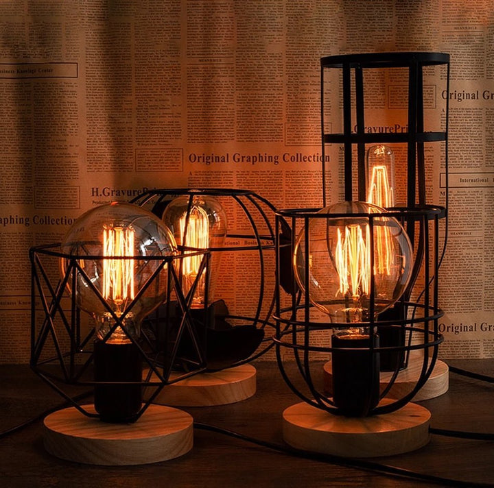 Industrial Cage Table Lamp