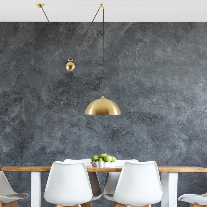 Double Gold Pendant Light