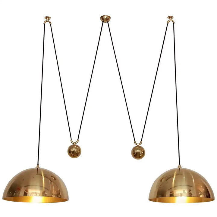 Double Gold Pendant Light