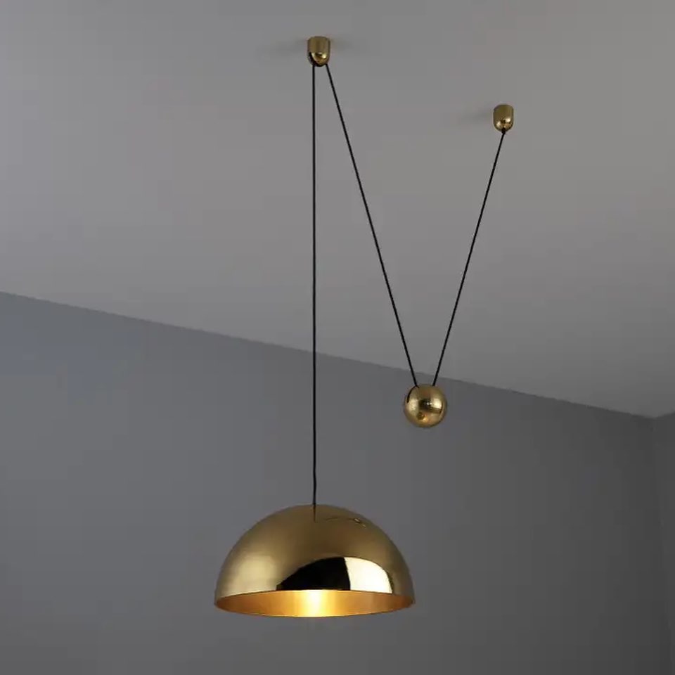 Double Gold Pendant Light