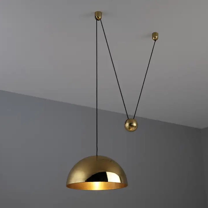 Double Gold Pendant Light