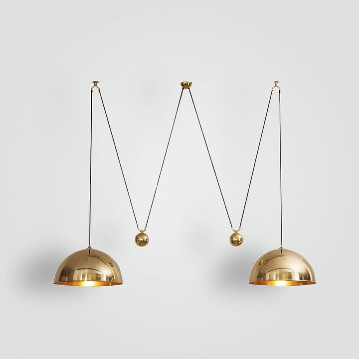 Double Gold Pendant Light